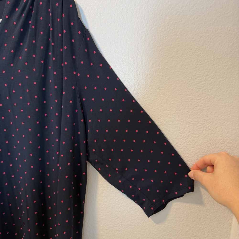 J.JILL Wearever Size-XL/P Women Dress A-Line Tunic Classic Dot Blue - Picture 9 of 12